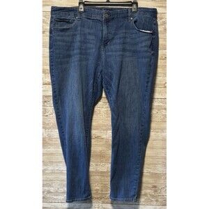 Ana Mid Rise Skinny Jeans Womens 24W Blue 5 Pockets Stretch Button Zip